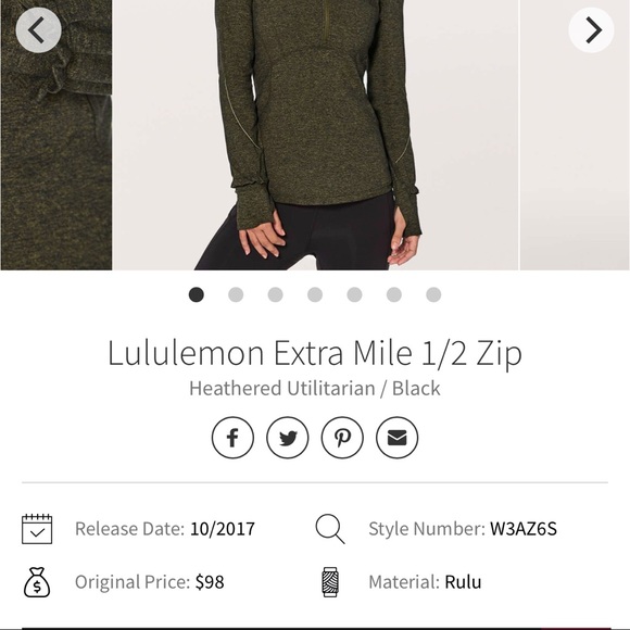 lululemon athletica Tops - Extra mile half zip